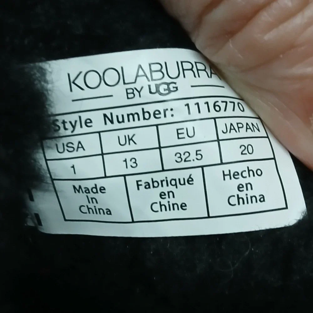 Koolaburra by UGG Kids Koola Mini‎ Boot Suede Faux Fur Lined 1116770 Black Sz 1